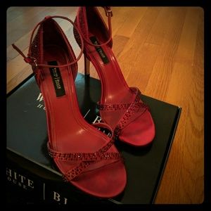 White House Black Market Red Gemina Sandals